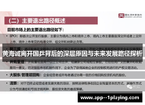 黄海诚离开国乒背后的深层原因与未来发展路径探析
